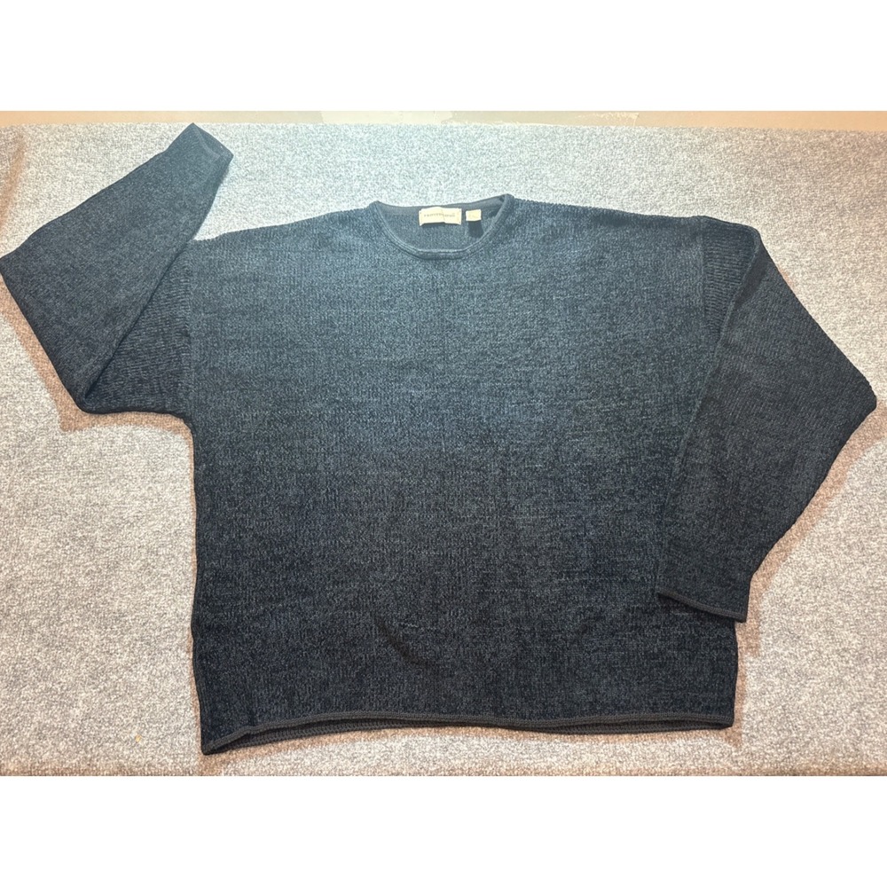 Vintage Pronto Uomo Wool Blend Sweater Mens XXL Charcoal Textured Crewneck